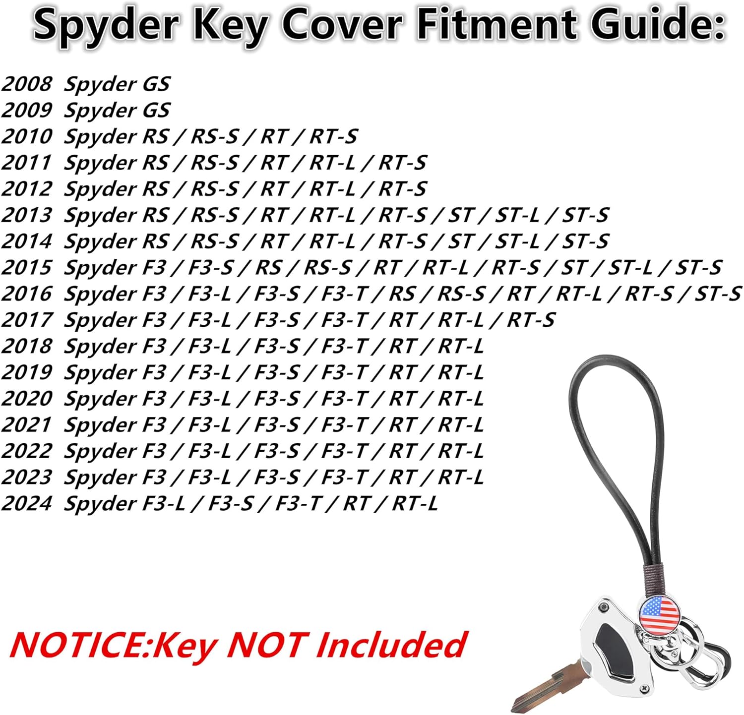 Key Cover Key Shell Key Fob Holder For Can-Am Spyder F3 RT Key Accessories