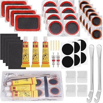 hejo 48-piece bicycle repair kit set tire repair kit tire repair kit for bicycles motorcycles inflatable rubber bmx