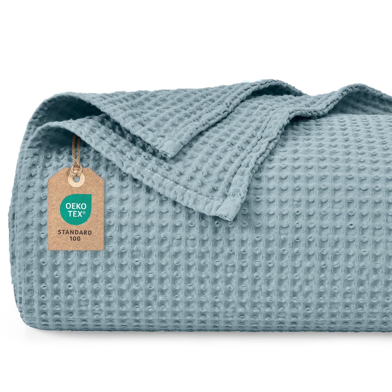 PHF 100% Baumwolle Waffel Kuscheldecke, Vielseitige Leichte Wohndecke
