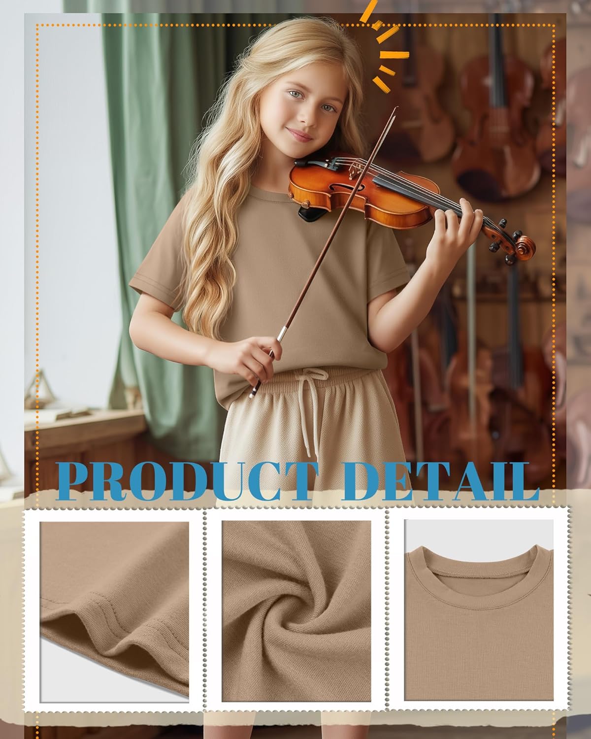 4 Pack Girls Half Sleeve Shirts Elbow Length Tops Loose Fit Kids Summer Casual Crewneck Basic Tshirts 5-14 Years - Image 5