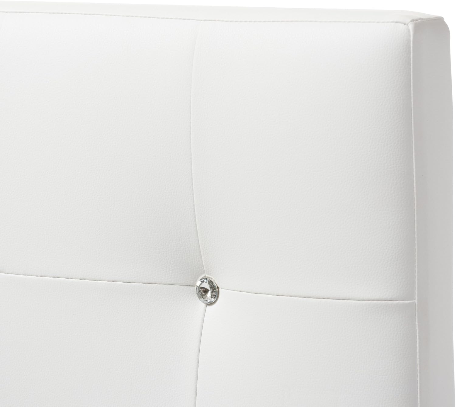 Baxton Studio Dalini Modern and Contemporary White Faux Leather Upholstered Twin Size Headboard