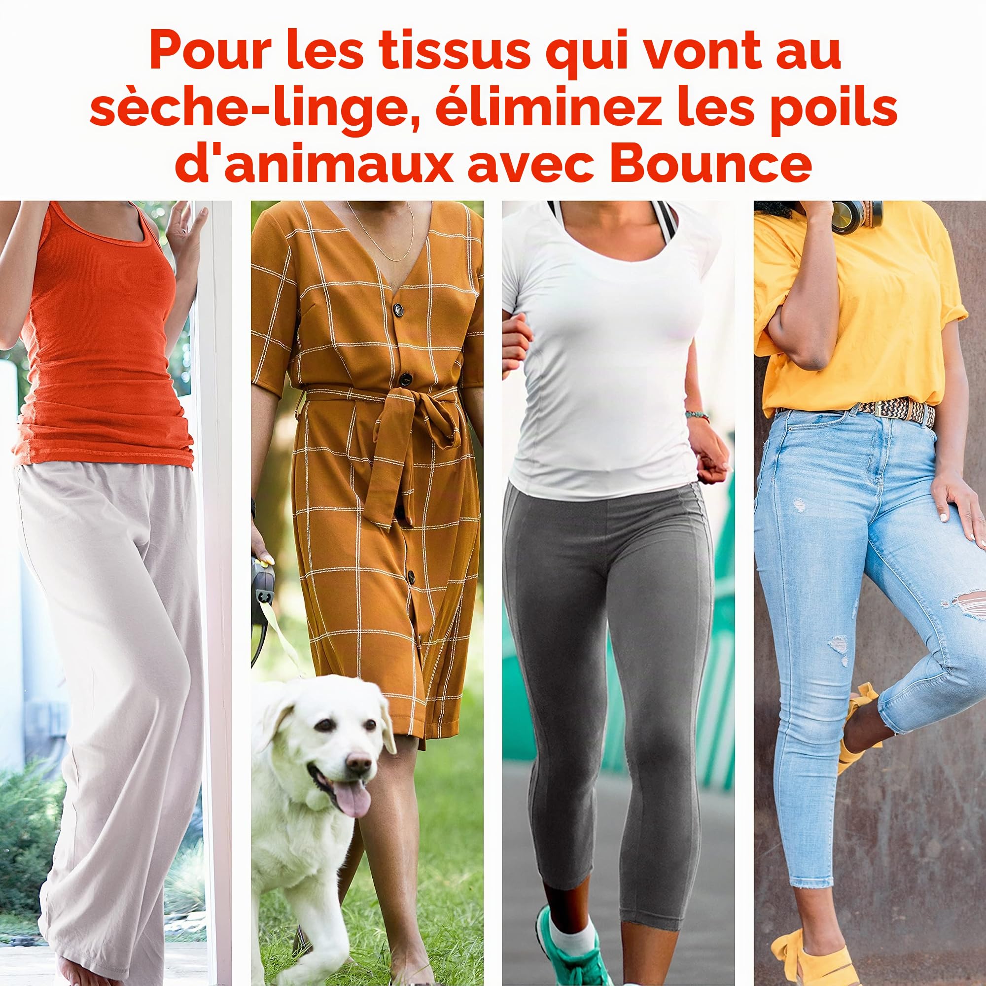 Bounce Lot de 180 feuilles de séchage pour poils d'animaux et peluches avec 3 filtres anti-poils d'animaux, parfum frais