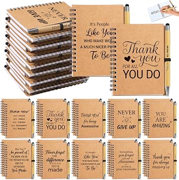 80Pcs/40 Sets Employee Appreciation Gifts Bulk, 40 Inspirational Notebooks & 40 Motivational Pens for Coworker Gifts, Teacher, Team Building, Nurse, Volunteer, DSP, Housekeeping, EVS Staff Office Gift