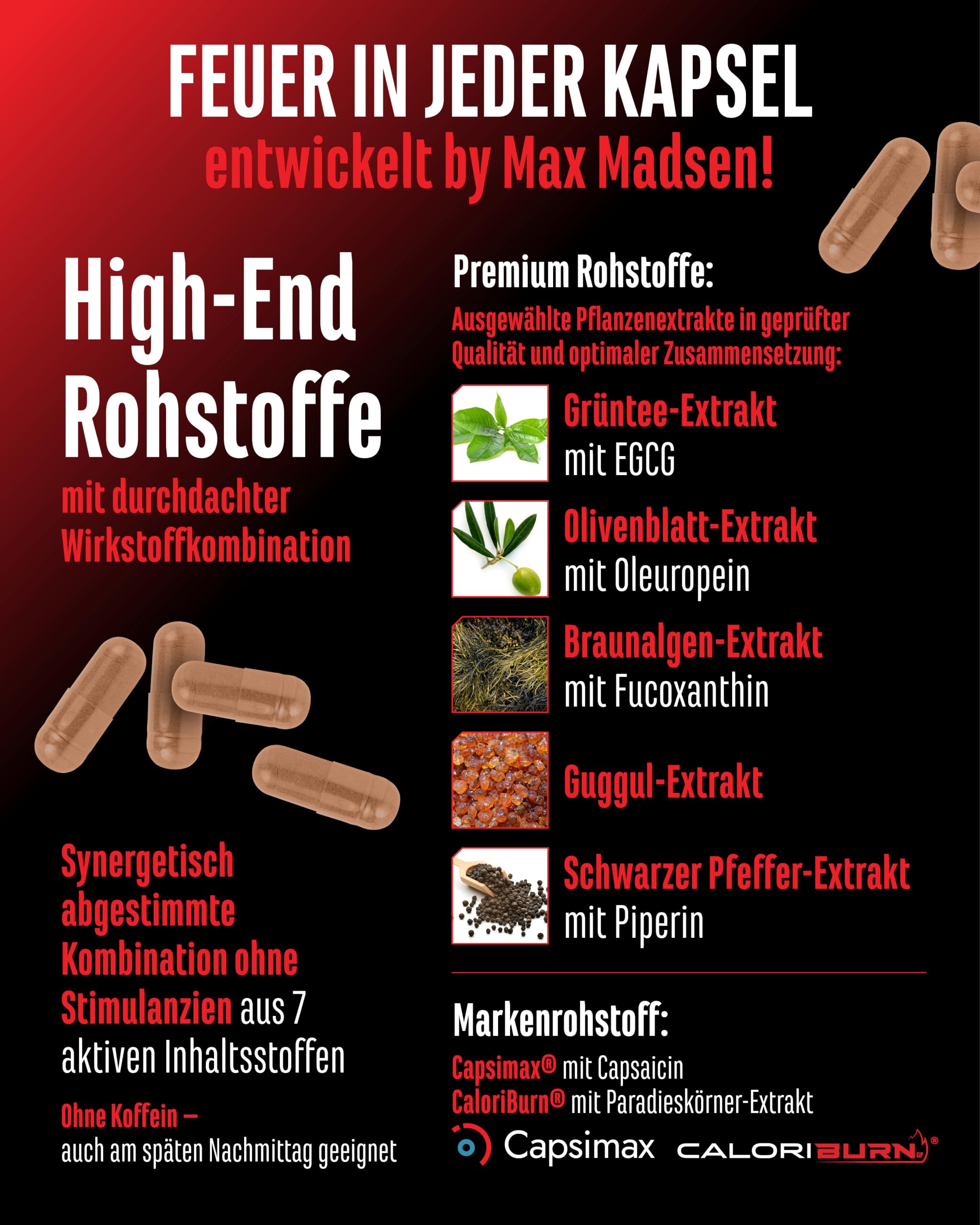 GEN GERMAN ELITE NUTRITION Invictus Thermo vegane Kapseln, 90 Stück | Hochdosierte Thermo Formel, Mit Capsimax® & CaloriBurn®, Grüntee-, Olivenblatt-, Guggul- & Braunalgen-Extrakt, Ohne Koffein