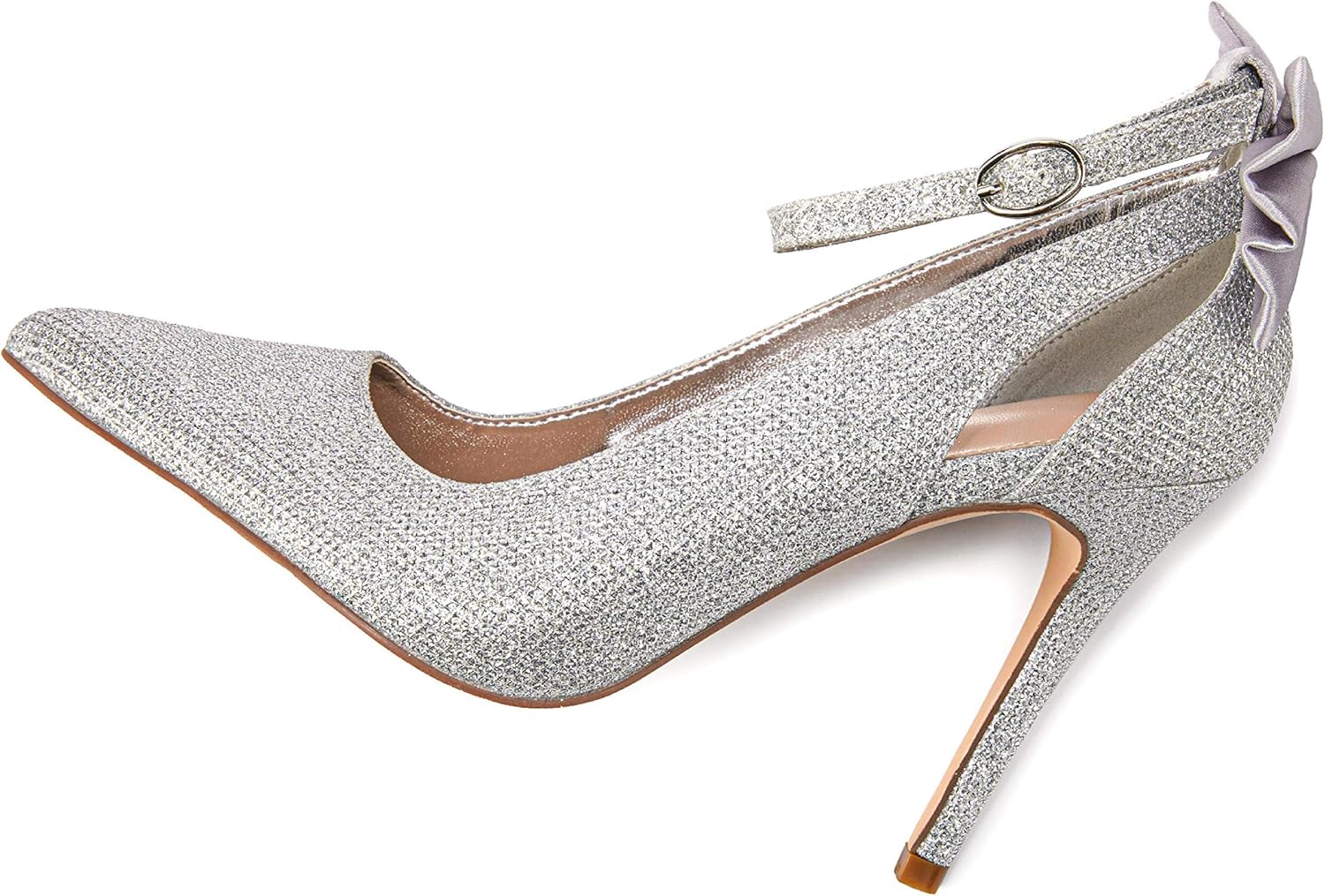 Fashare Womens High Heels Bow Tie Back Sexy Stiletto Ankle Strap Wedding Dress Pumps Shoes - Image 7