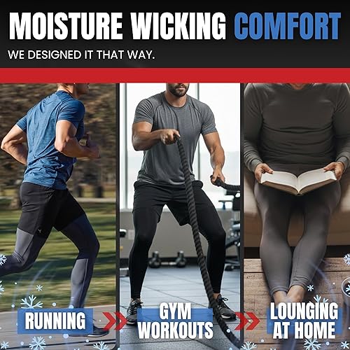 Miniatura 7 de RM Real Men ABCD Pouch Compression Pants - 1, 2 and 3 Pack, Mens Leggings, Yoga Pants, Tights, Base Layer Men Cold Weather