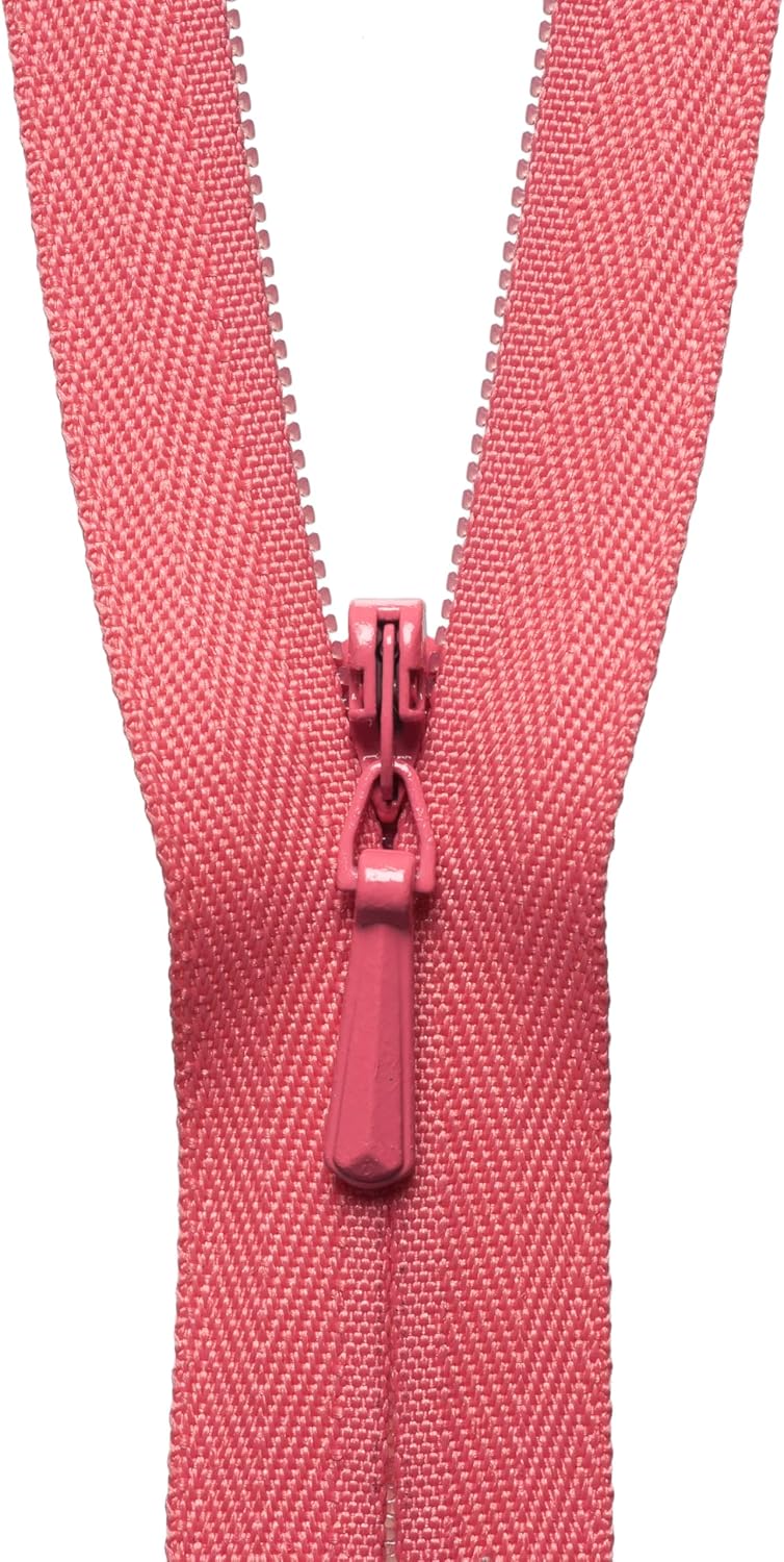 YKK Concealed Zip, Nylon, No. 338 Coral Pink, 56 cm Length