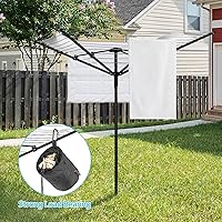 Vista 7 de Nisorpa Tendedero giratorio para paraguas para exteriores, altura ajustable, con cubierta protectora impermeable, secadora giratoria plegable con 4