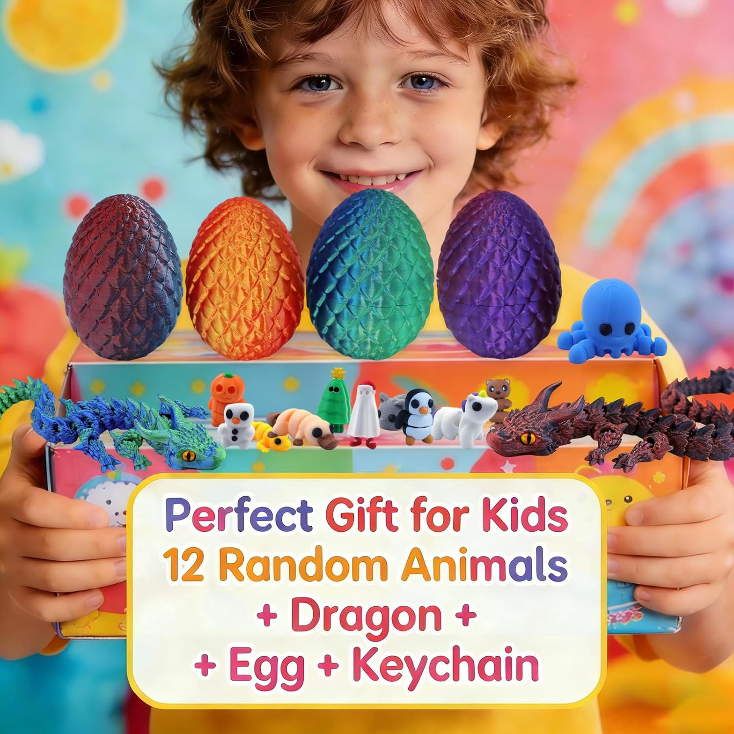 90 Pcs Mini Animal Figurines, 3D Printed PLA Plastic, Fantasy Theme, Party Favor, Classroom Reward, Birthday Gifts (15 PCS)