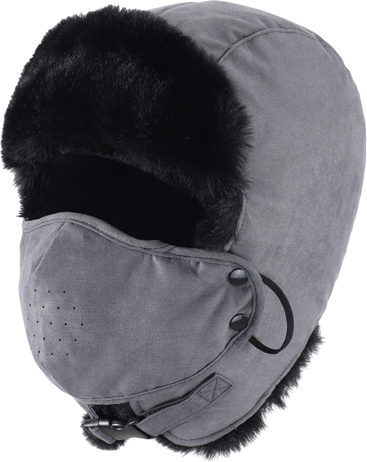 Connectyle Aviator Trapper Hat for Men Women Faux Fur Warm Winter Hat with Ear Flaps Faux Suede Ushanka Cold Weather Hats