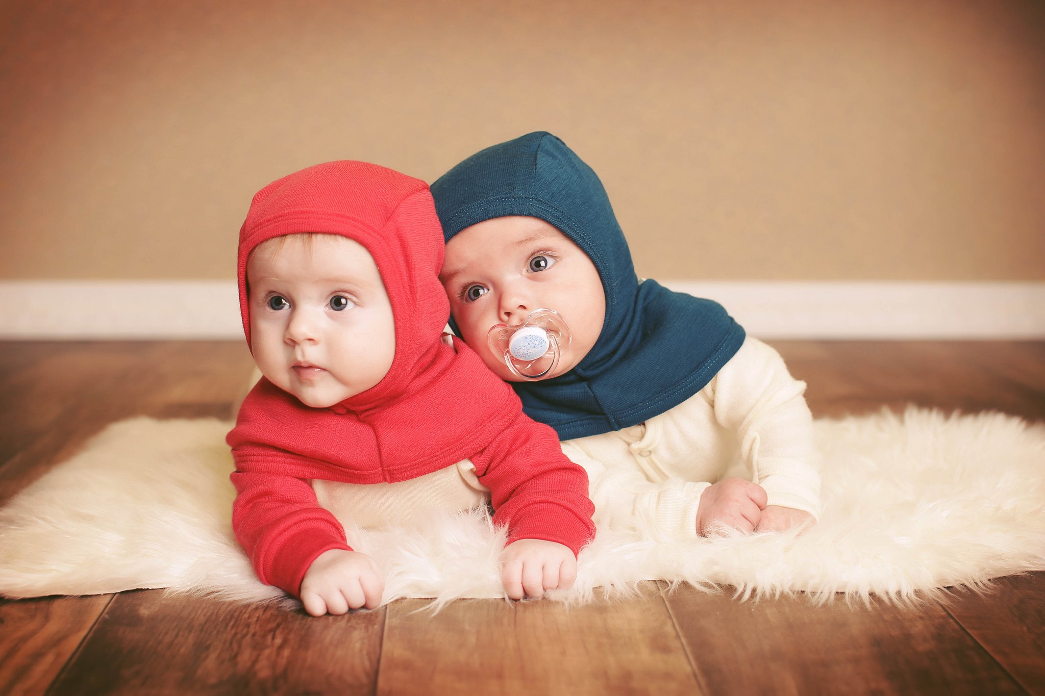 100% Merino Wool Baby Balaclava Hat Scarf Neckwarmer Organic (3-4 Years, Blue)