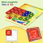 Mini Magnetic Tiles for Kids Ages 4-8, 40PCS Portable Travel Toys with Visual Storage Guide & Metal Storage Box, Compact Magnetic Building Blocks for Toddlers 3-5 Travel Activities
