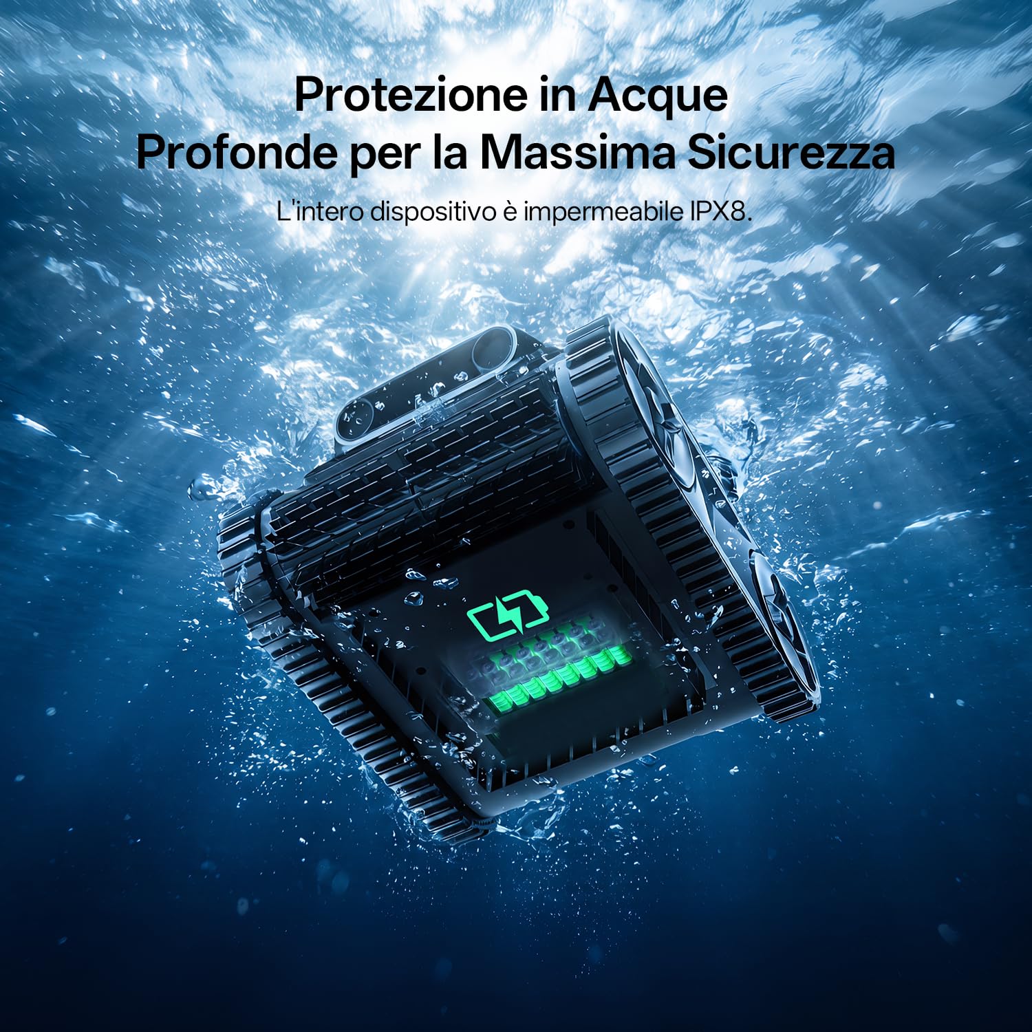 Ultenic Robot Piscina Pareti e Fondo, Linea d'Acqua, Navigazione Intelligente, Robot Piscina Senza Fili, 180Min, Filtrazione Ultrafine, Aspirapolvere per Piscina con App e Aggiornamenti OTA