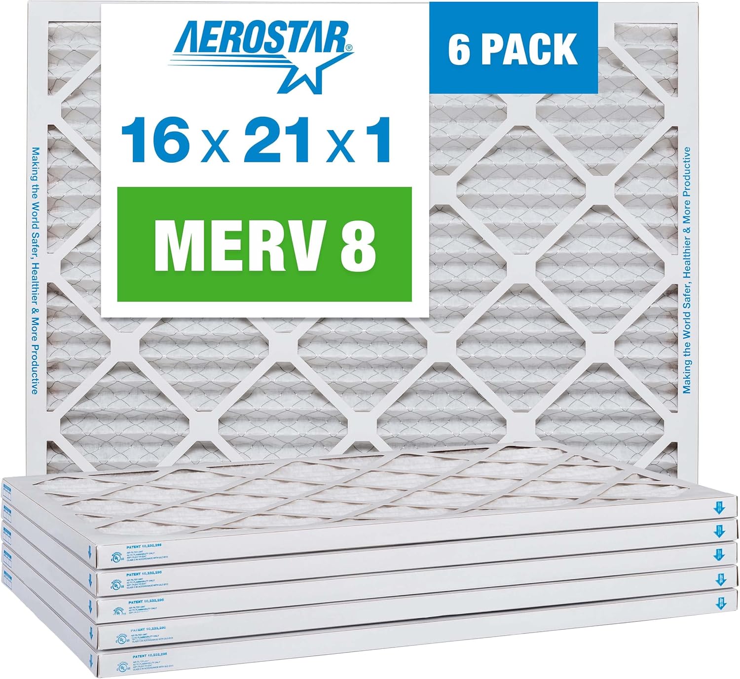 Aerostar 16x21x1 Merv 8 Pleated Air Filter Ac Furnace Air Filter 6 Pack Actual Size 15 7 8 X 20 7 8 X 3 4 Amazon Com Aerostar 16x21x1 Merv 8 Pleated Air Filter Ac Furnace Air Filter 6 Pack Actual Size 15 7 8 X 20 7 8 X 3 4 Amazon Com