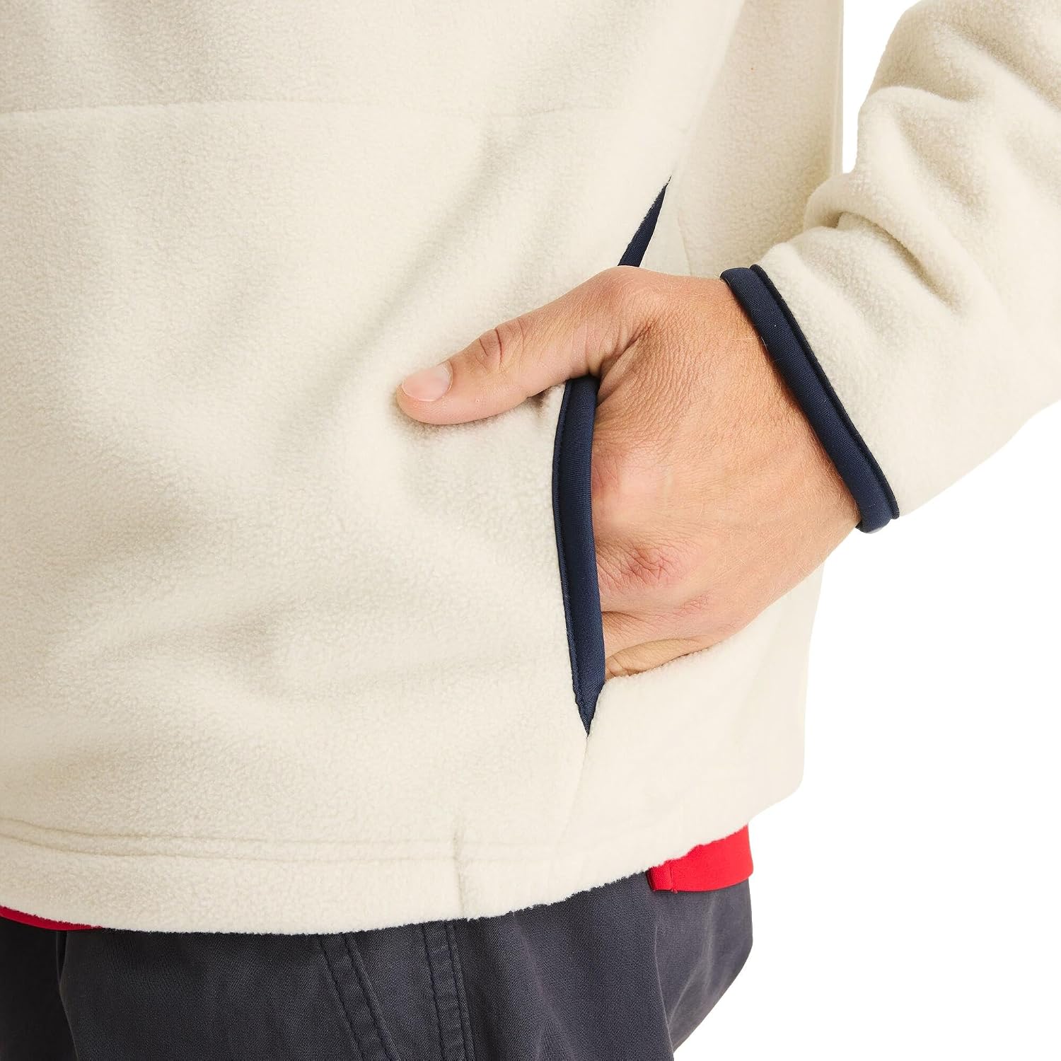 NAUTICA mens Solid 1/4 Zip Fleece Sweatshirt