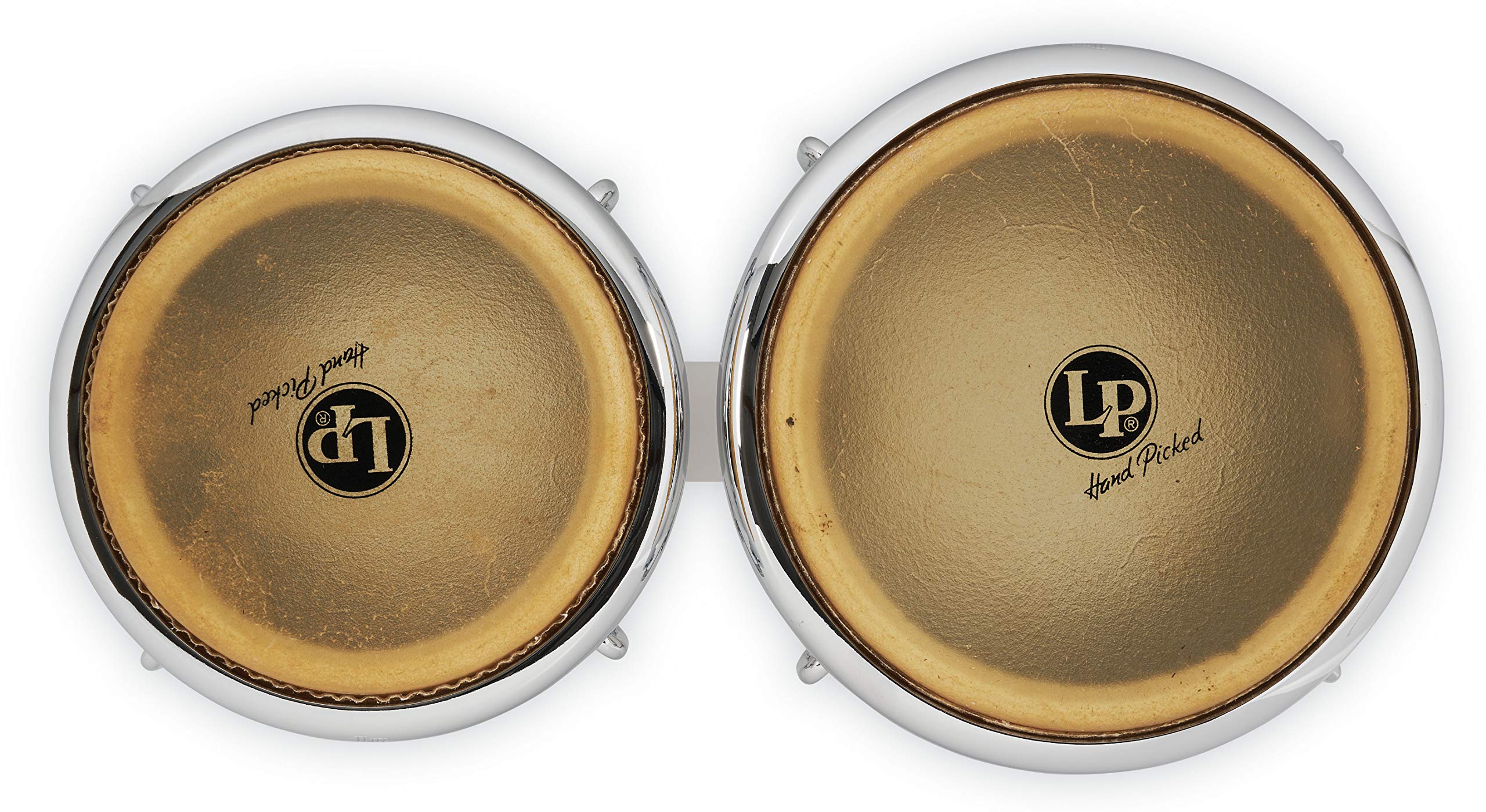 LP Latin Percussion LP811704 Bongo, Fibra di Vetro, Bianco, Hardware Cromato LP200XF-WH