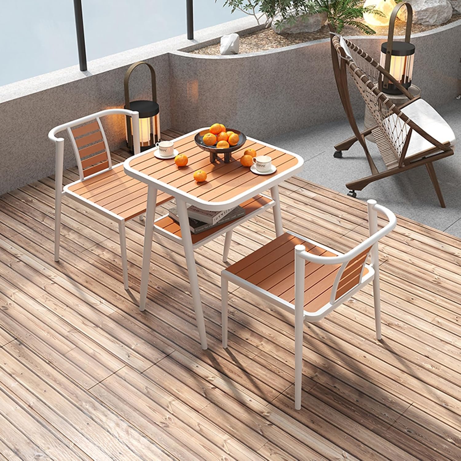 3 Piece Outdoor Patio Dining Sets, All Weather Patio Bistro Sets, Outdoor Table and Chairs, for Yard, Garden, Balcony, Porch(Black)
