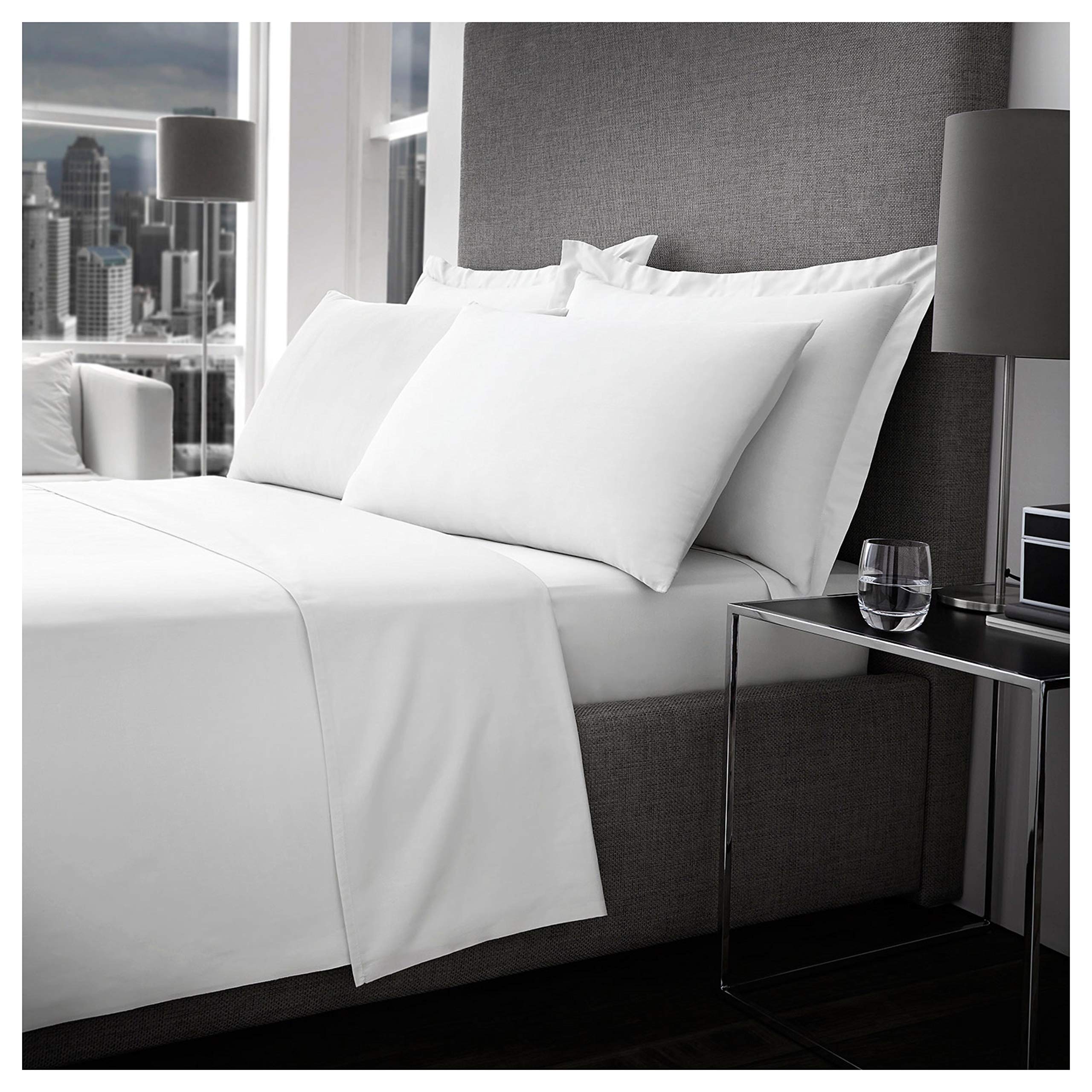 Gaveno Cavalia Super Soft 400 Thread Count Egyptian Cotton FITTED SHEET White Single