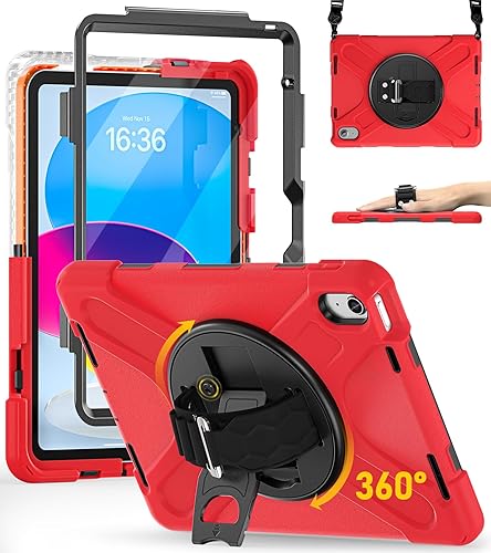Miniatura 10 de BRAECN Funda para iPad de 9ª/8ª/7ª generación, resistente a prueba de golpes con protector de pantalla, soporte para lápices, soporte para tapa