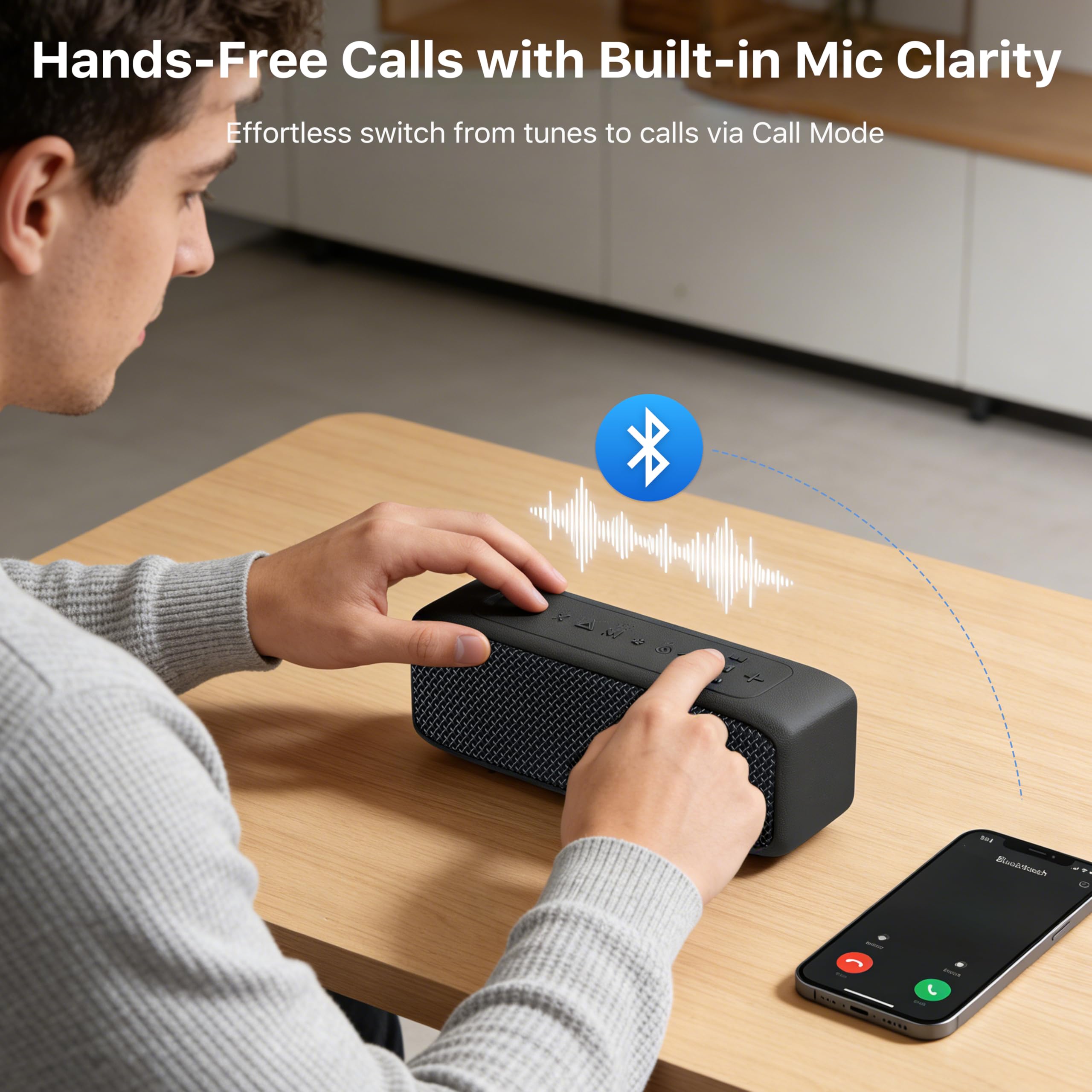 JUOVI Cassa Bluetooth Portatile Impermeabile IP68 | Supporto Scheda TF, Ingresso AUX 3,5mm, Playtime 24H, Suono Stereo 20W, Altoparlante Wireless con Bluetooth 6.0, Accoppiamen