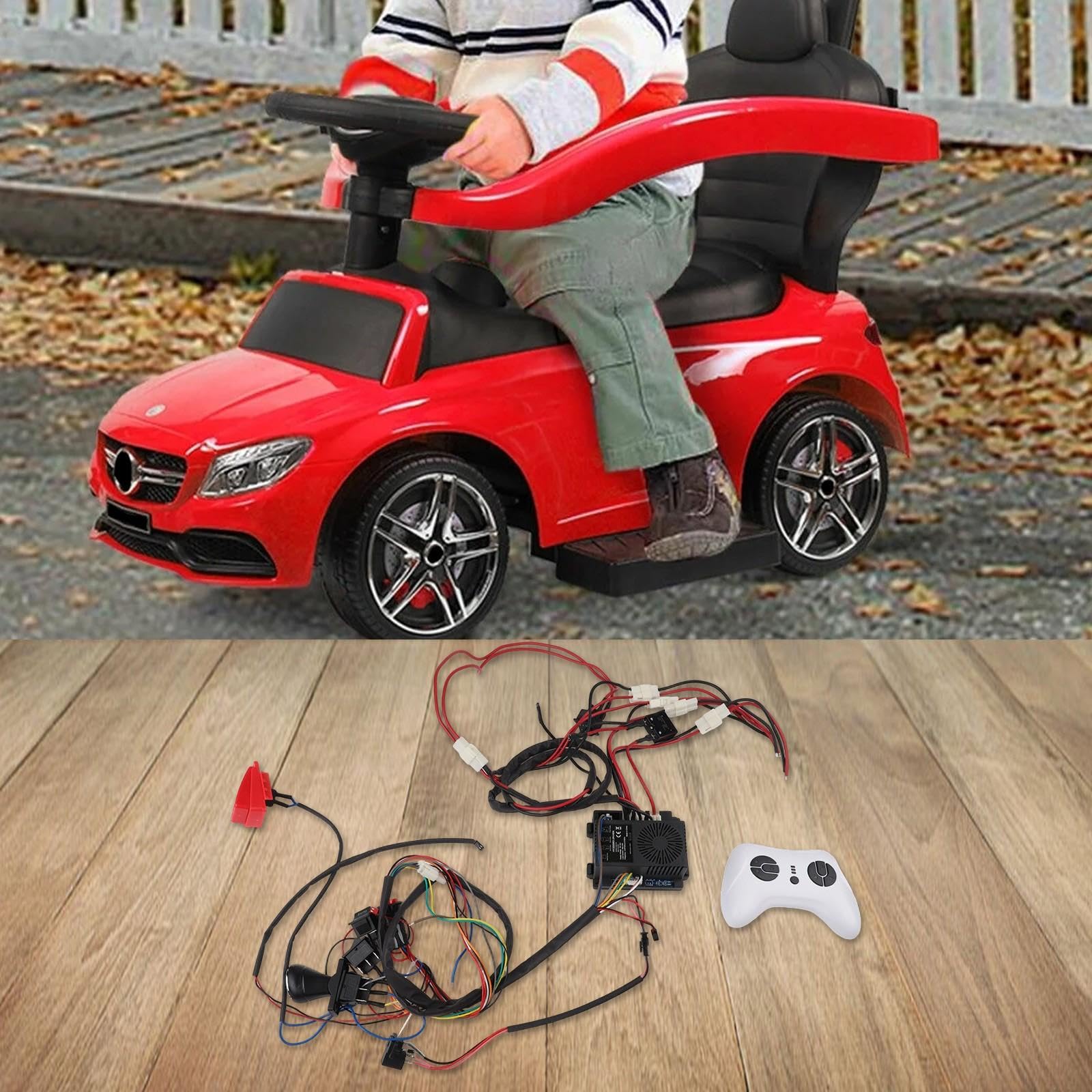 24V Wiring Harness Kit for Ride-On Cars 2.4G Remote Thick Wire Harness Kit 12V-24V for Toy Car Upgrade DIY Wiring Harness for 2WD 4Wd Electric Kids Cars 40A High Power Harness Kit with Controller 24V