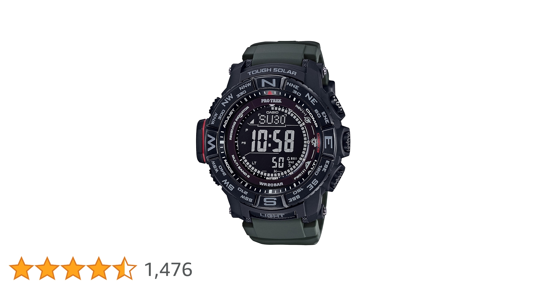 ”美品”CASIO PROTREK PRW−3510Y−8ER アーミーグリーン CASIO PRO TREK MULTIFIELD LINE PRW3510Y-8 - Claudias Jewelry Inc