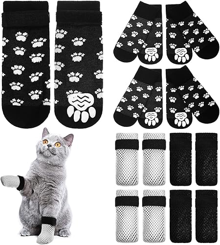 1 juego de gorras de uñas para gatos, calcetines de rasgado para gatos, gorras para garras de gato, calcetines de rasgado