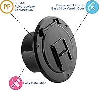 Vista 5 de Escotilla redonda eléctrica de 4 1/4 pulgadas para cables de 30 amperios de RV (negra)