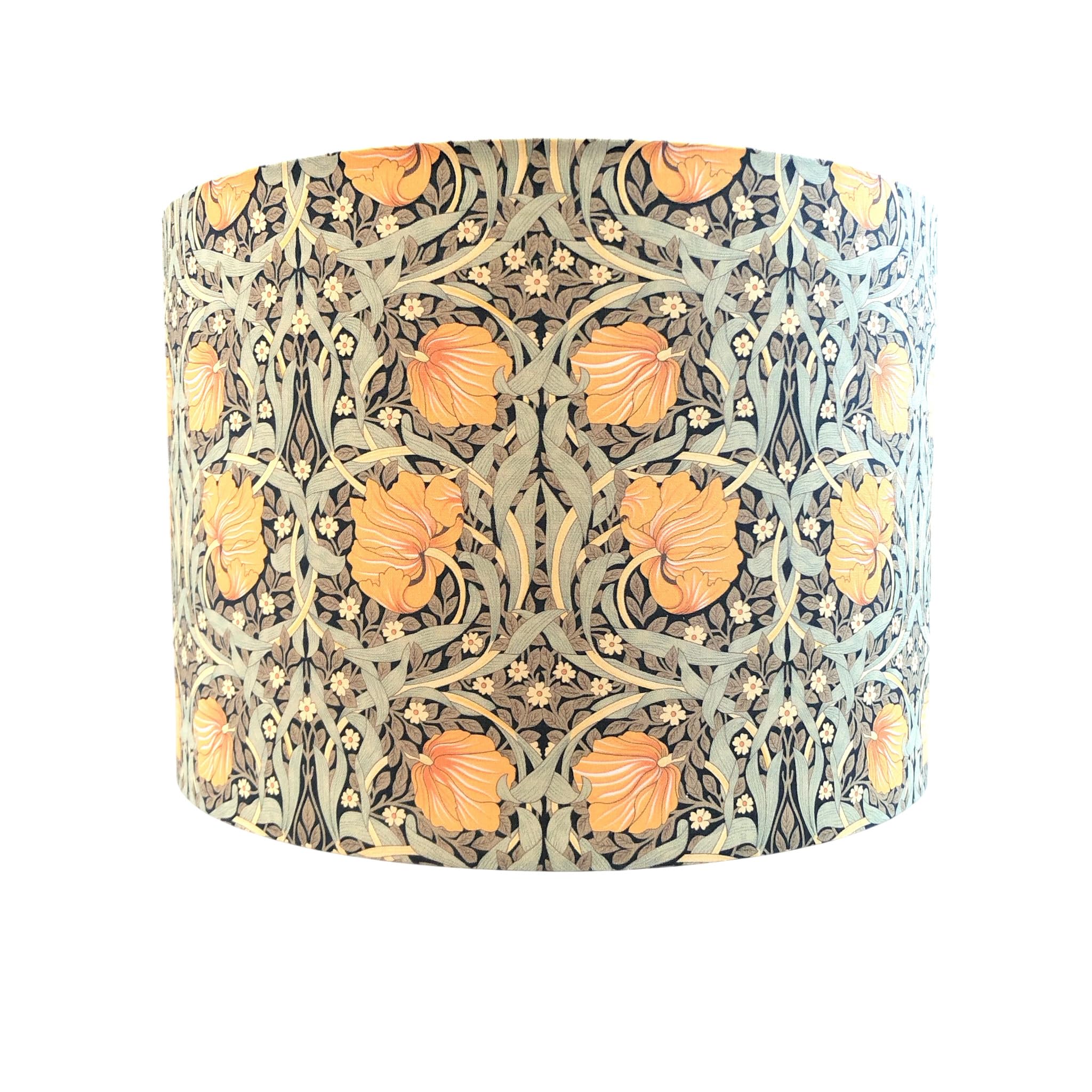 Handmade Lampshade William Morris Pimpernel Mustard Yellow Green floral Art Nouveau (Ceiling/Pendant, Large (40cm Diameter))