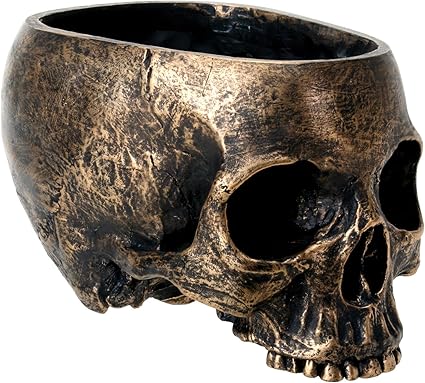 Amazon.com: SUMMIT COLLECTION Bronze Resin Halloween Skull Candy Bowl ...