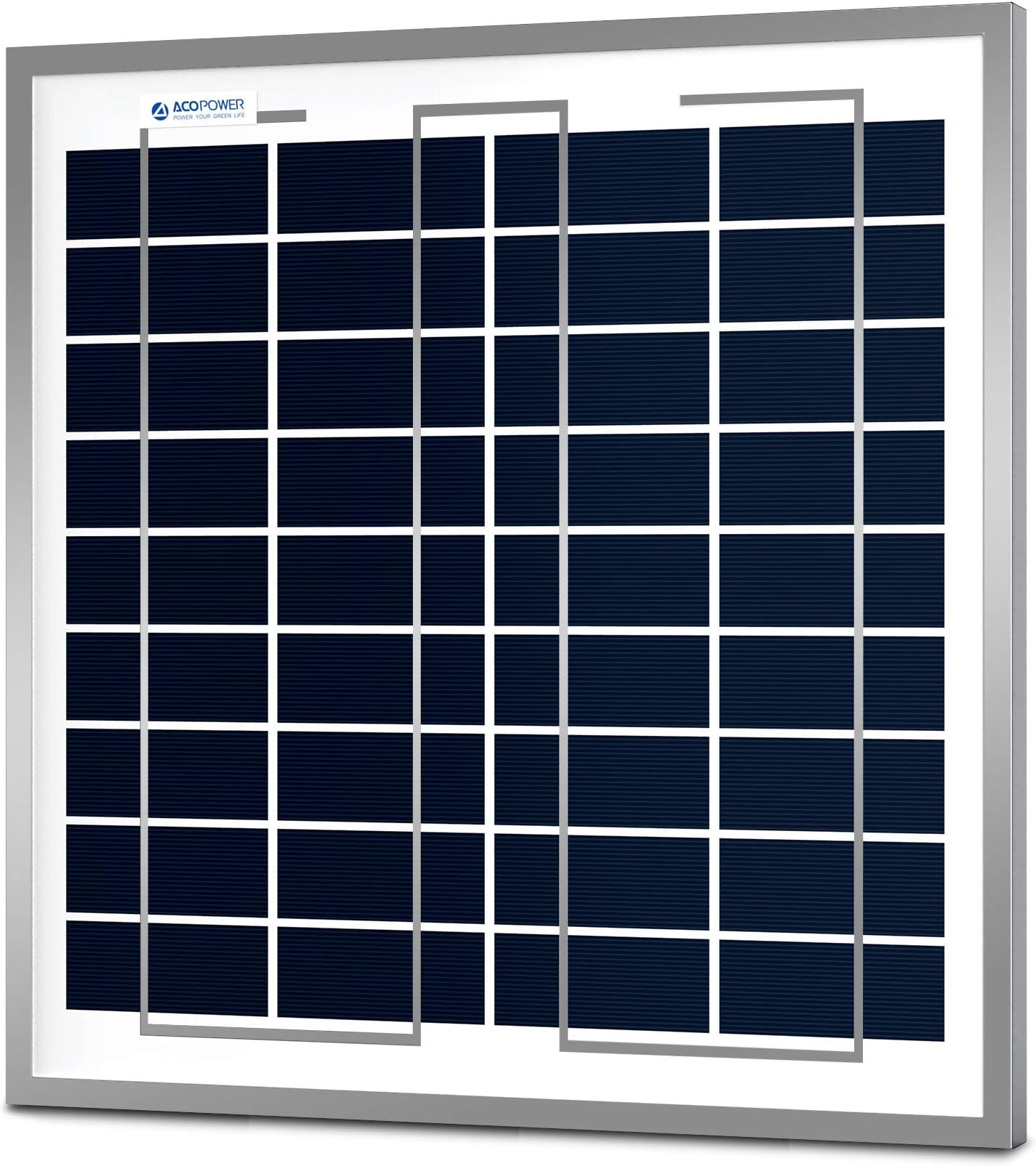 ACOPOWER 15W 12V Solar Panel, 15 Watt Polycrystalline PV Panel Module 12 Voltage Battery Charging
