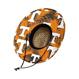 FOCO Mens Ncaa College Team Logo Floral Lifeguard Beach Sun Straw Hat, Team Logo