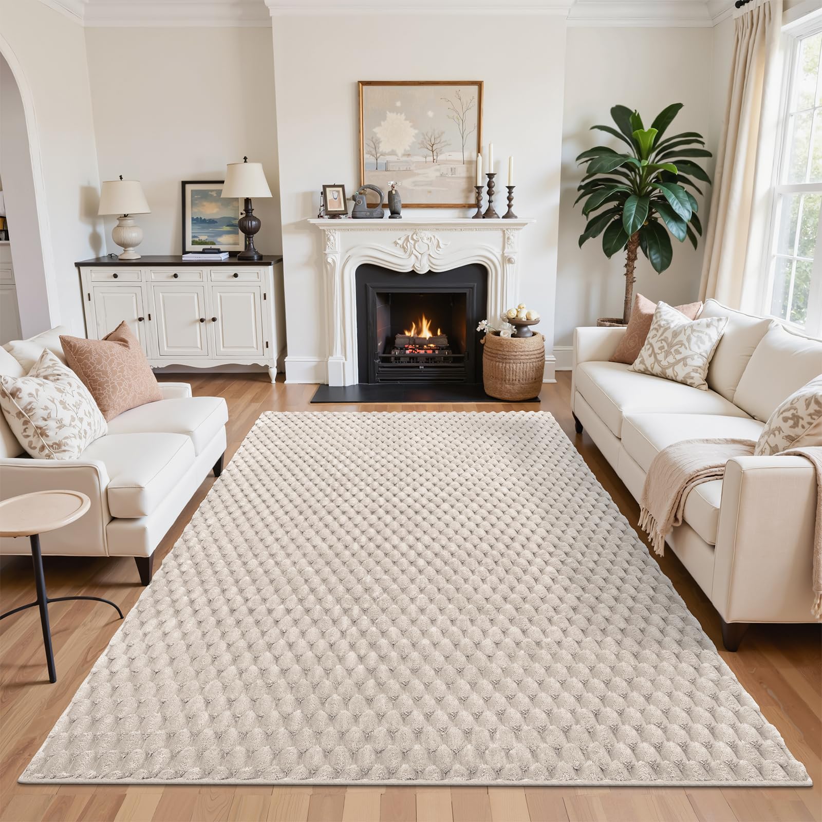 Vaukki 5x8 Area Rug with 3D Bubble Texture