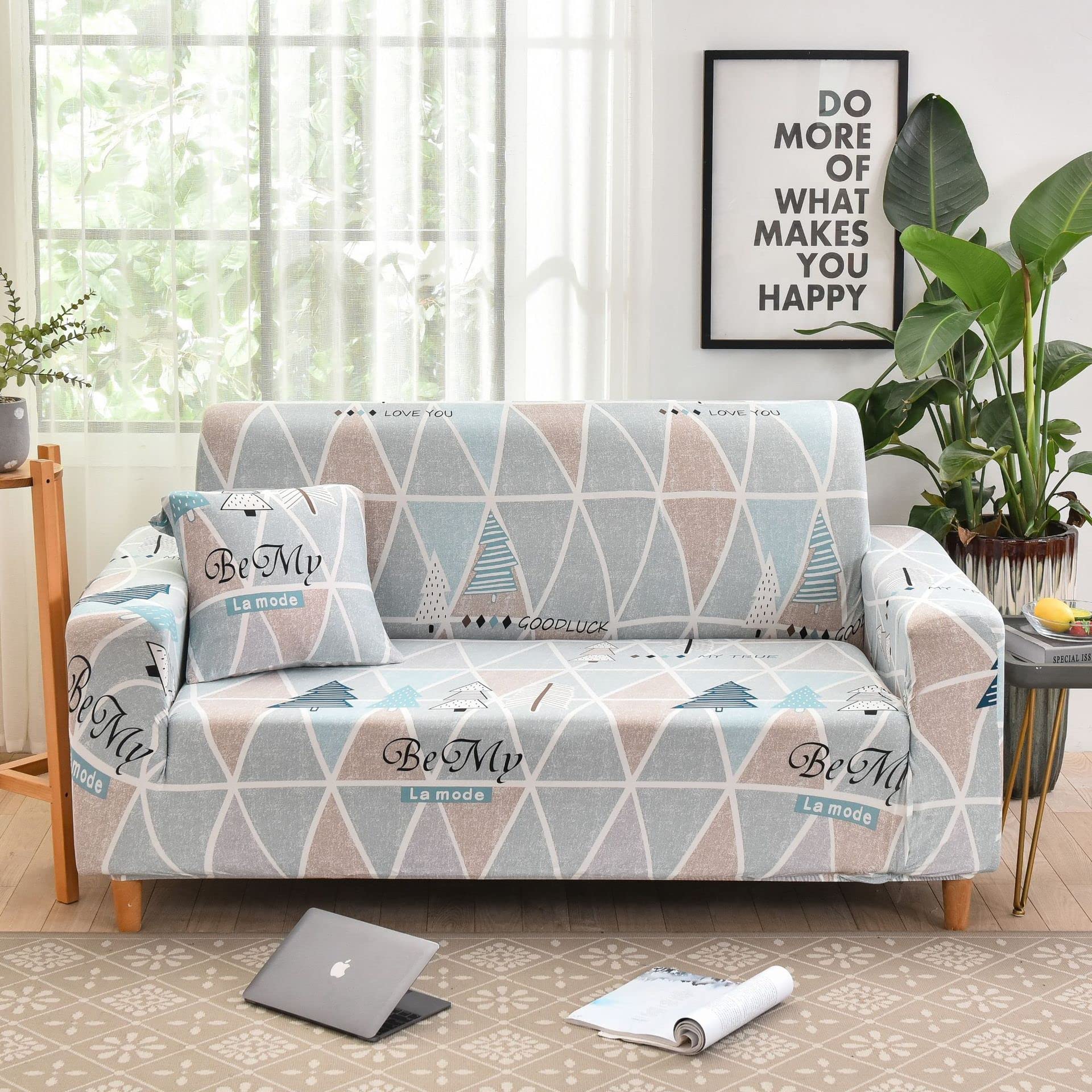Housse de canapé extensible 2 places Ab 145-185cm en mousse lavable