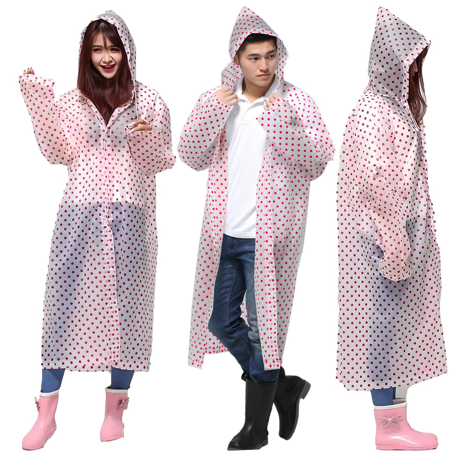 HACER EVA Raincoat with Hood Transparent Water Resistant Rainwear Bike Rainsuit for Men & Women (Universal, Random) HACER EVA Raincoat with Hood Transparent Water Resistant Rainwear Bike Rainsuit for Men & Women (Universal, Random)