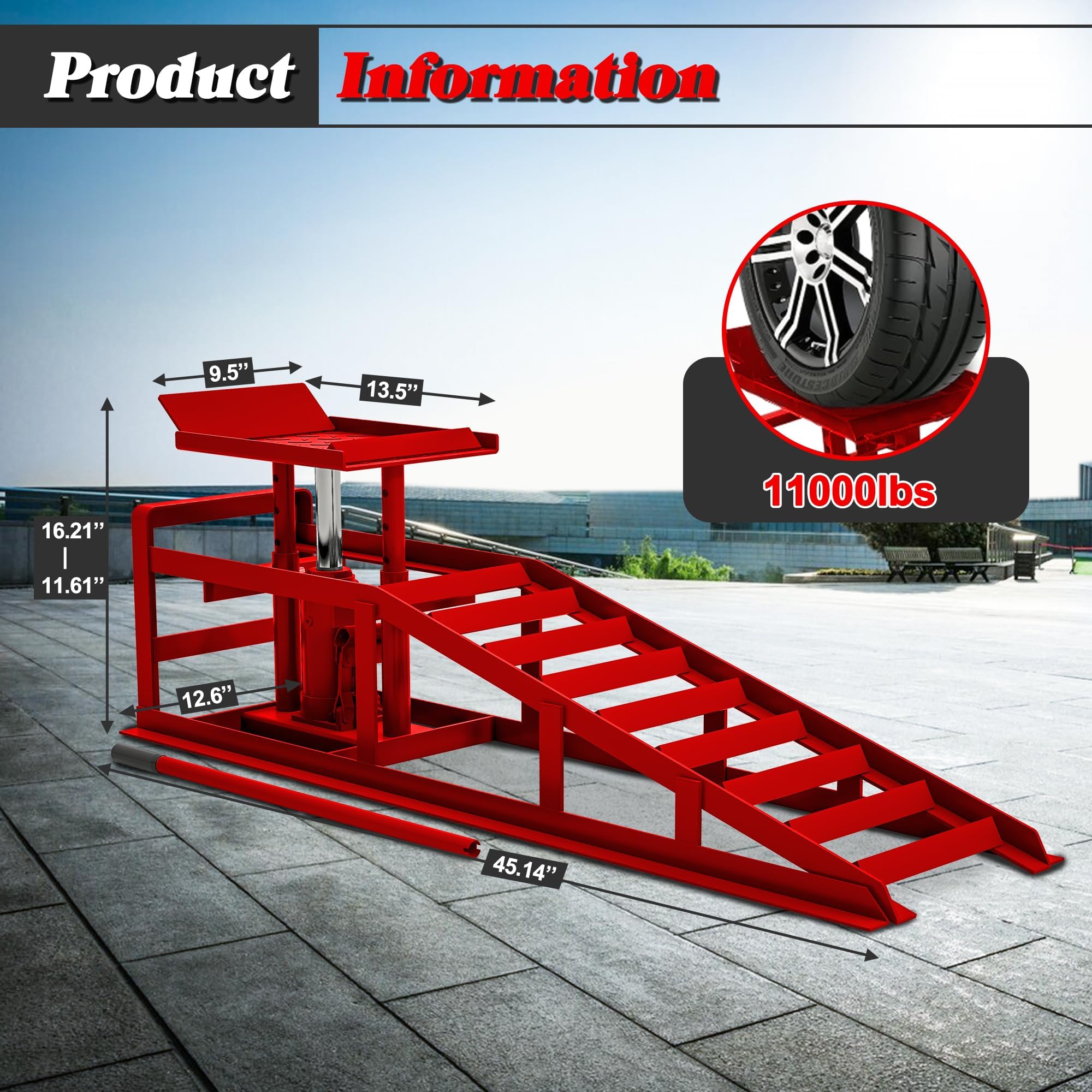 Snapklik.com : 2 Pack Hydraulic Car Ramps 5T 10000lbs Low Profile Car ...