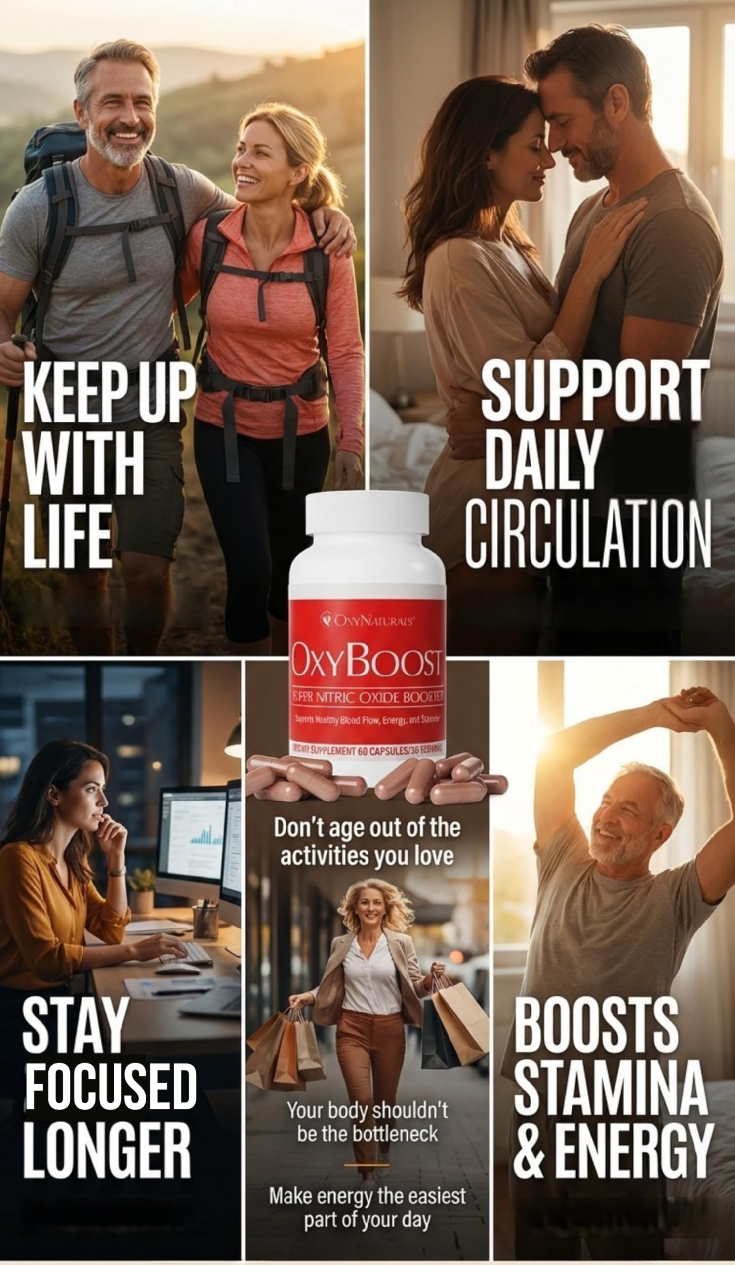 **OxyBoost Nitric Oxide Booster Capsules for Men and Women | L-Citrulline, Beetroot Powder and ViNitrox for Circulation Support and Energy | 60 Capsules | Made in USA** — Amazon image 7