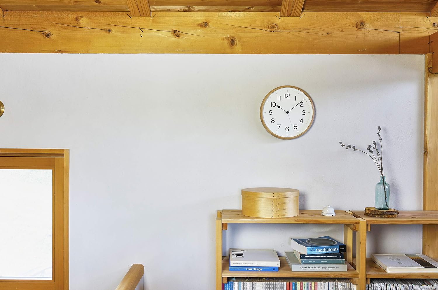 Remnos Root NY21-08 NT Lemnos Wall Clock, Root Analog, Natural Color, Wood, Natural, Diameter 13.0 inches (33 cm), Thickness 1.9 inches (4.8 cm)