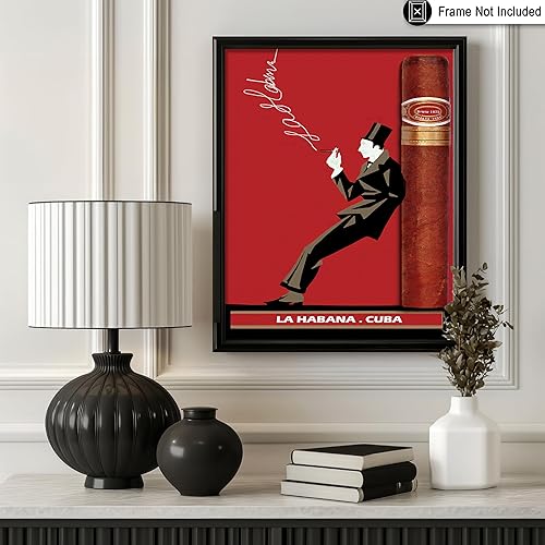 Miniatura 3 de Poster Master Póster de cigarro cubano vintage, impresión retro de cigarros, arte de hombre fumador, arte cubano, regalo divertido para él, hombres,