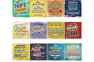 Bright Creations 12 Pack Christian Motivational Bible Verse Posters - 12x12 Religious...