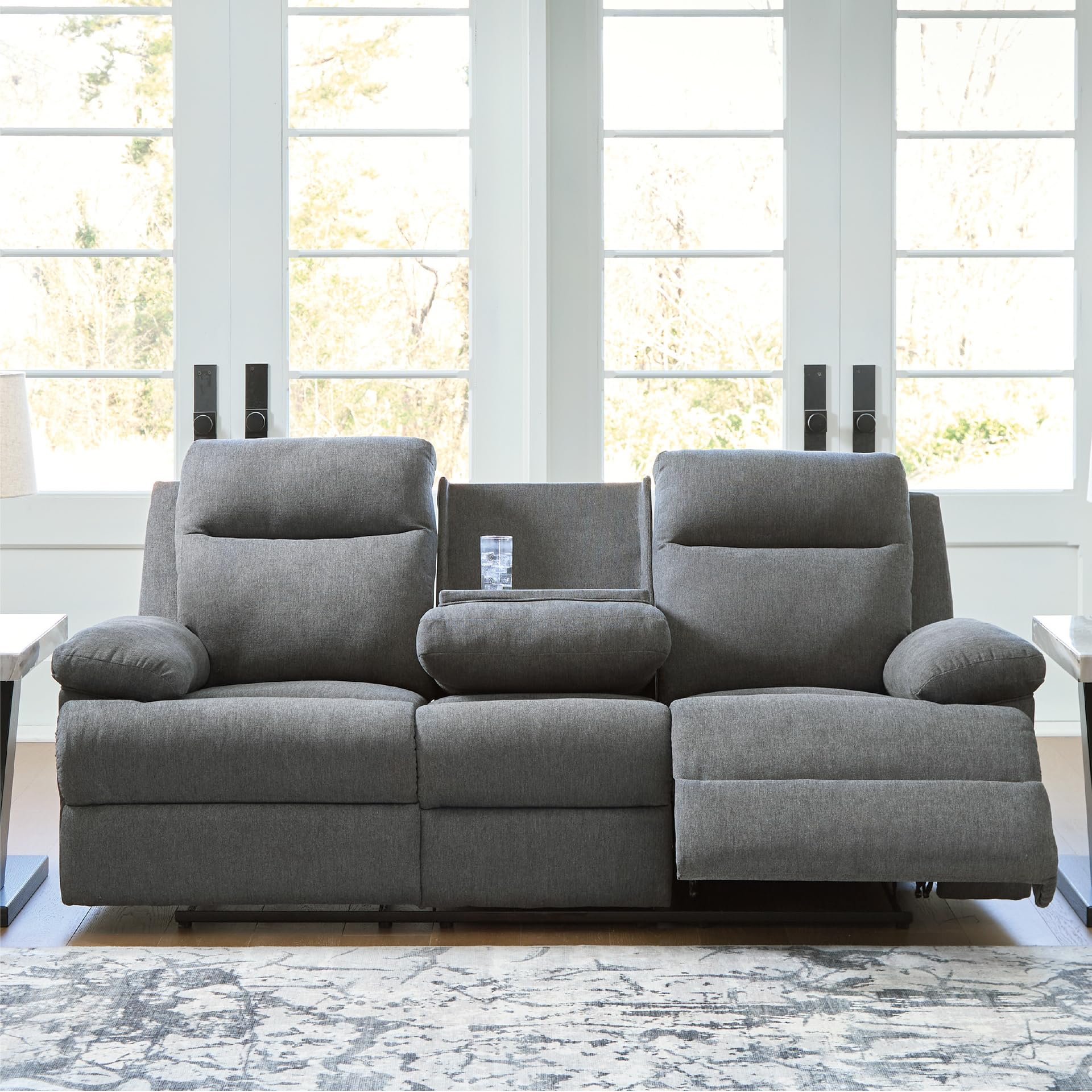 Best Manual Reclining Sofa Picks for 2026 3 Signature Design by Ashley Reclining Sofa, Charcoal, Yarrow Lane — product photo