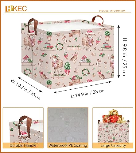 Miniatura 201 de Cesta de almacenamiento rectangular con asas, cesta de almacenamiento plegable, caja de libros, cesta de regalo (calabaza enojada)