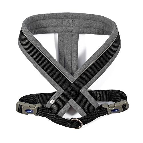 Ancol Viva - Arnés Acolchado para Perro, Color Negro, Microforro Polar, Reflectante, Ajustable, Resistente…