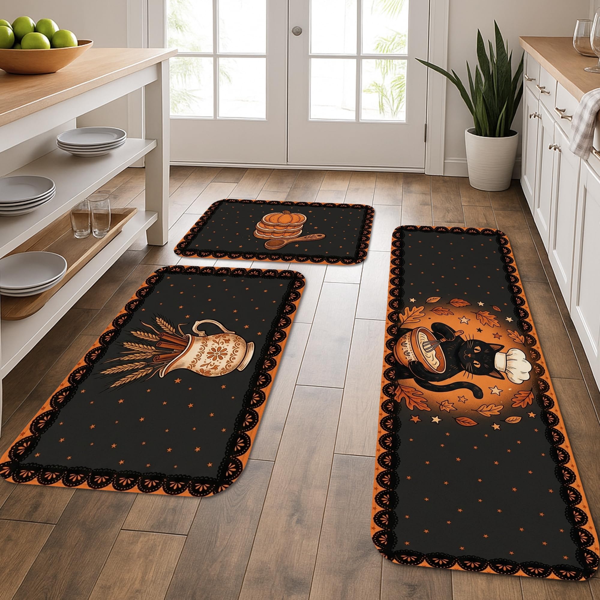 Alfombras de cocina lavables y acolchadas que decoran tu fregadero con estilo de otoño