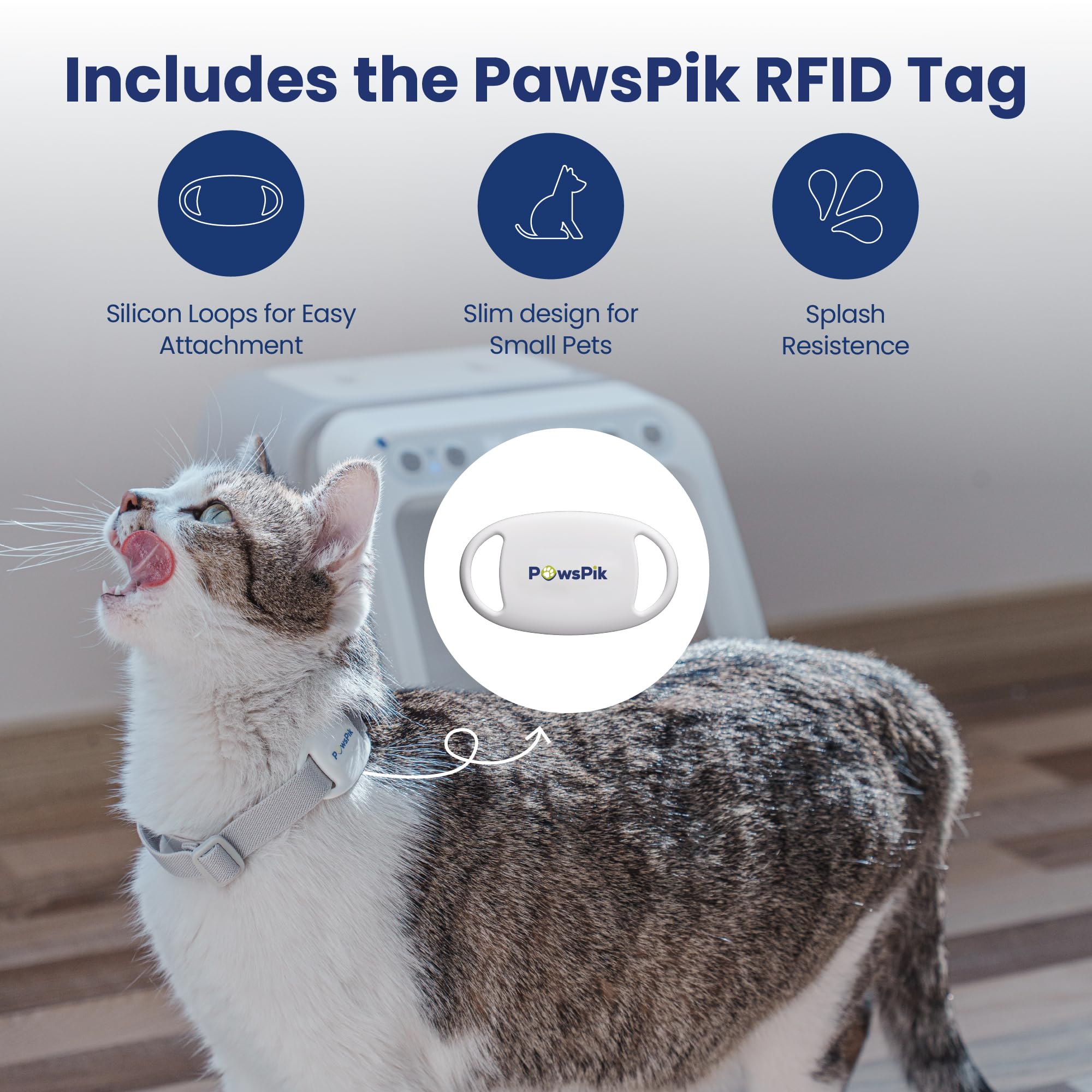 PawsPik - Automatico RFID Microchip Cat Small Dog Feeder 16 Cup ISO Microchip App Controllo porzione Controllo adatto per