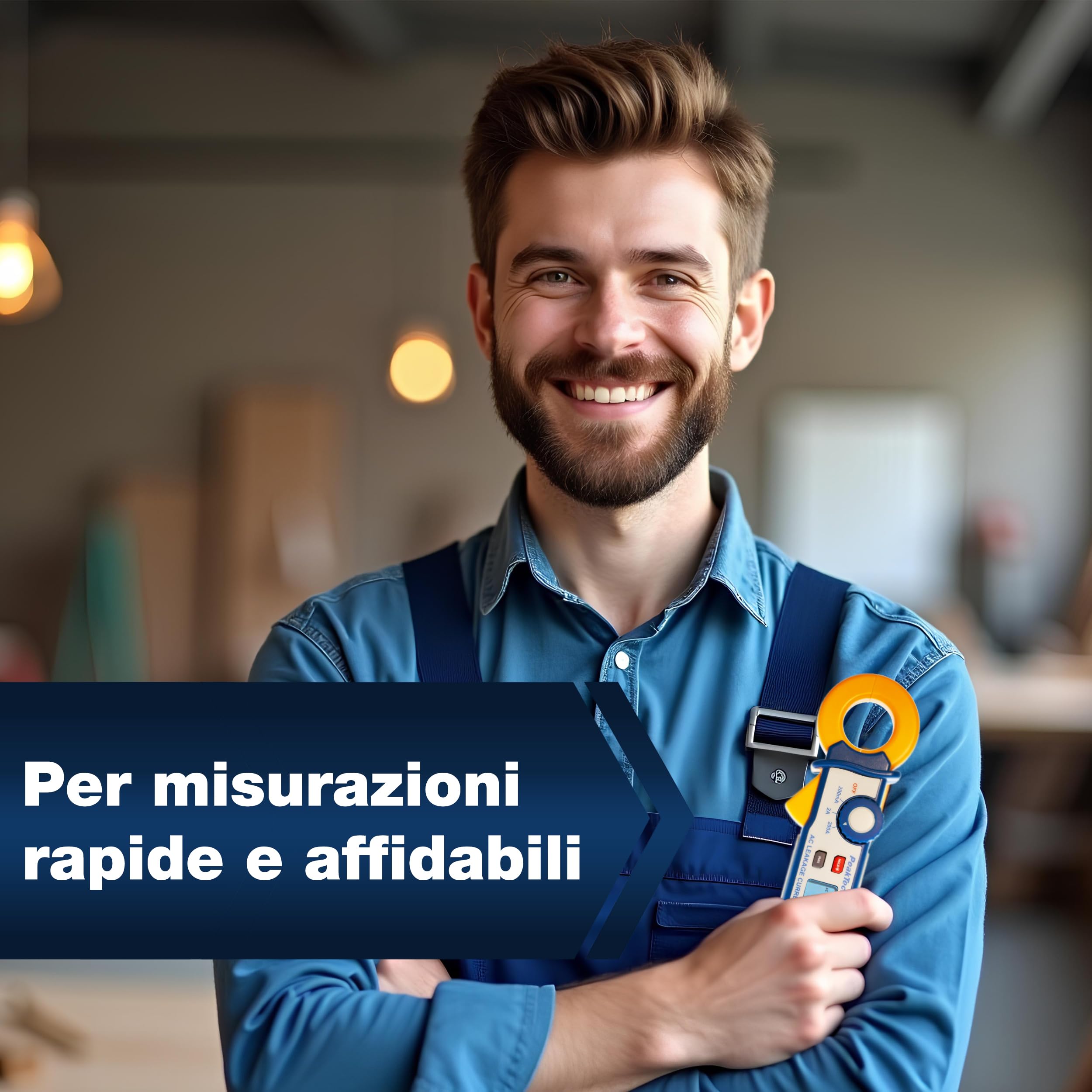 P 1636 PeakTech® P 1636 Pinza per corrente di dispersione con risoluzione di 100μA