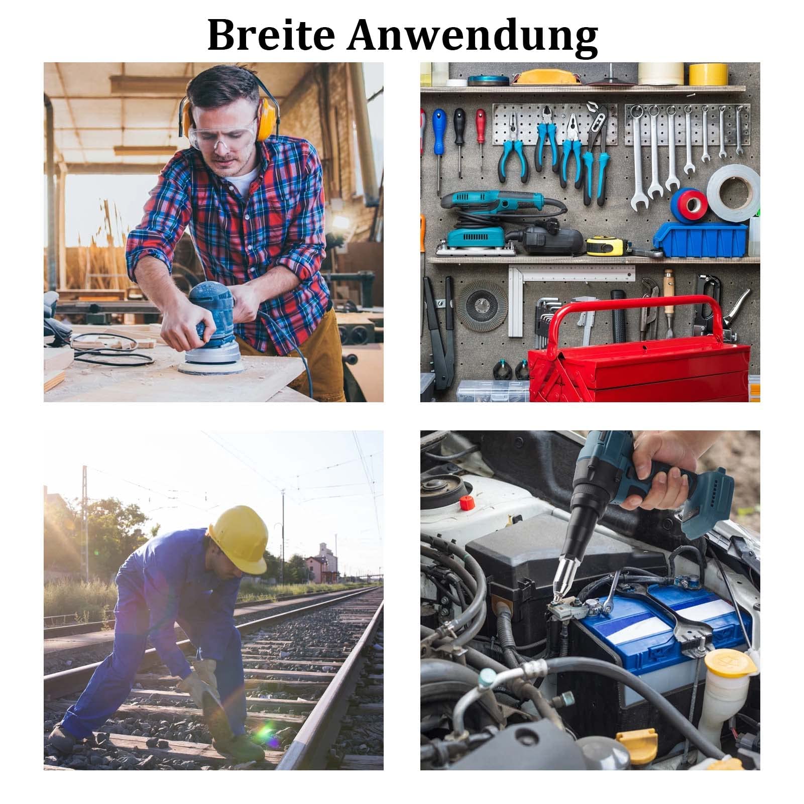 ColdShine Akku Nietzange Kompatibel Elektrische Nietzange 10000N Bürstenloses Elektrisches Nietwerkzeug Akku-Nietmutternpistole Nietpistole für 2,4-4,8mm (ohne Akku)