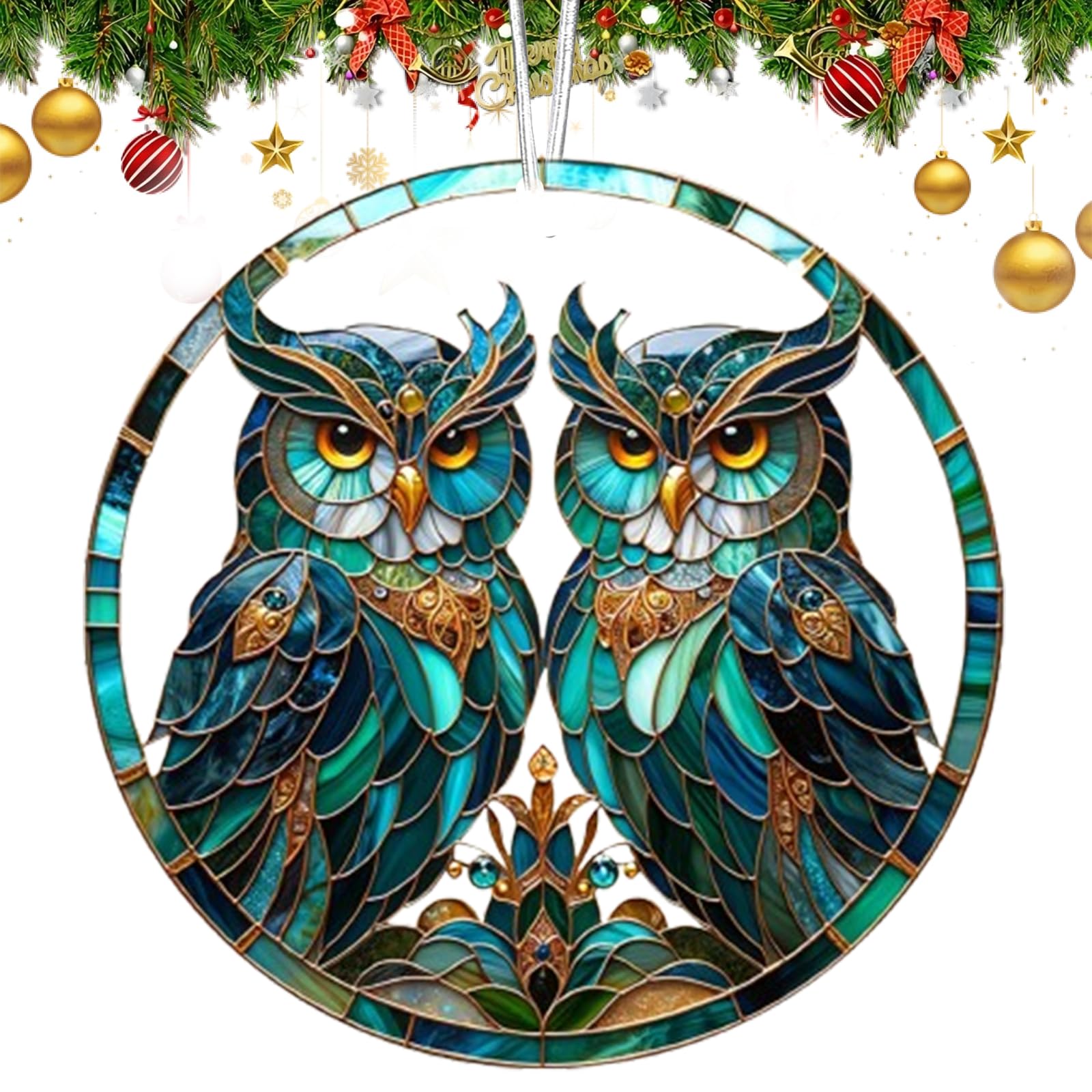Yeopopshop Owl Colorful Acrylic Christmas Ornament, Christmas Ornaments, Ornaments For Christmas Tree, Christmas Decorations, Lovers Gift, Christmas Ornament Gift Ideas (Owl)