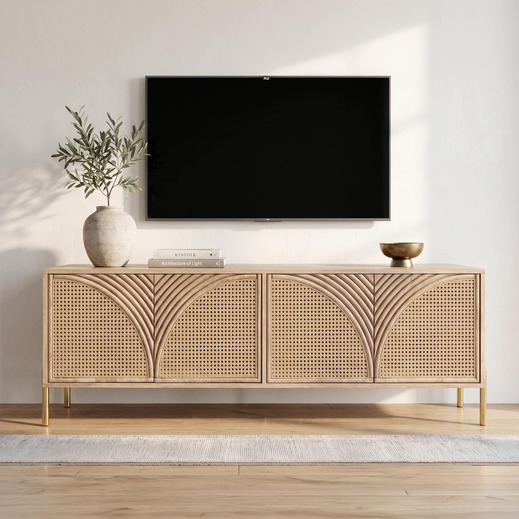 The Attic Arcus TV Cabinet, Solid Wood Sideboard TV Cabinet for Living Room, Natural Finish-picture-22
