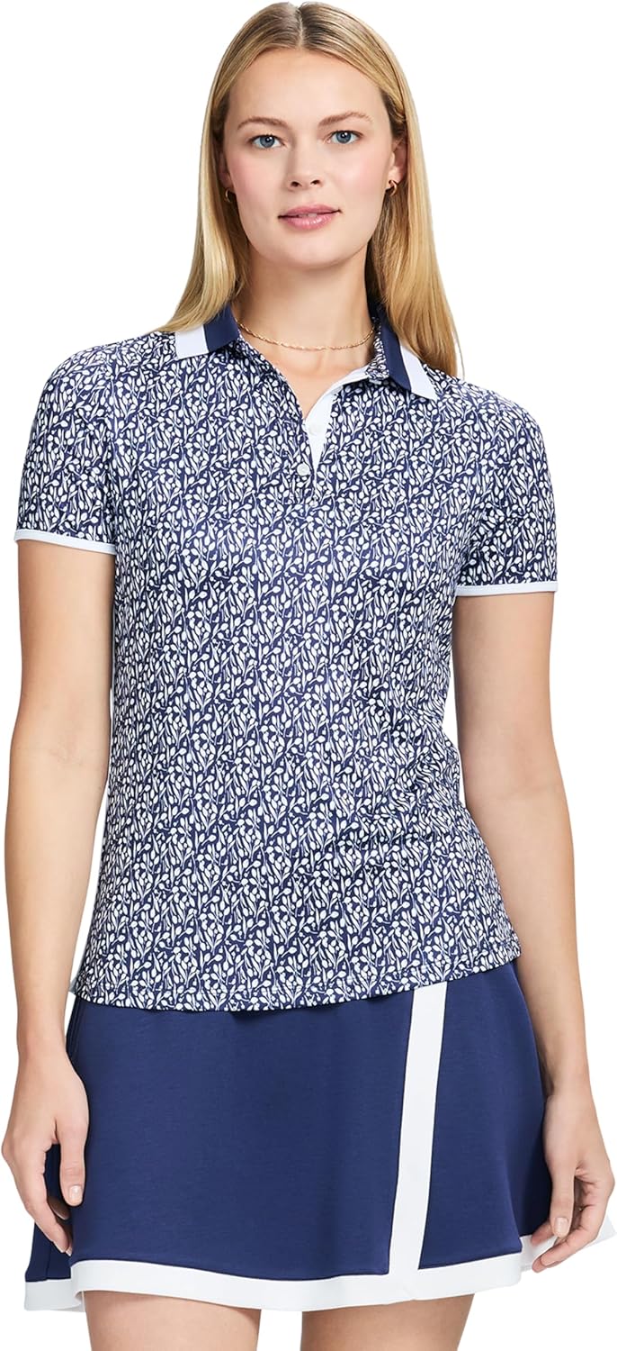 Izod Womens Shirt Performance Stretch Golf Collared Short Sleeve